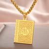  Islam Allah Symbol Necklace Stainless Steel Double Sided Amulet Allah Blessing Pendant for Women Men Party Jewelry Gifts