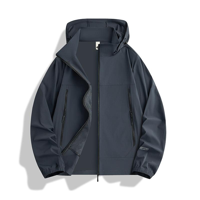 Outdoor sunscreen clothing men's and women's summer ice silk quick-drying hooded skin clothing UV protection light breathable sunscreen jacket
