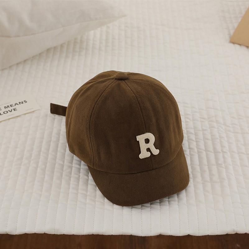 Korean Letter Embroidered Baby Cap Summer Toddler Boys Girls Cotton Baseball Caps Solid Color Kids Adjustable Peaked Hat