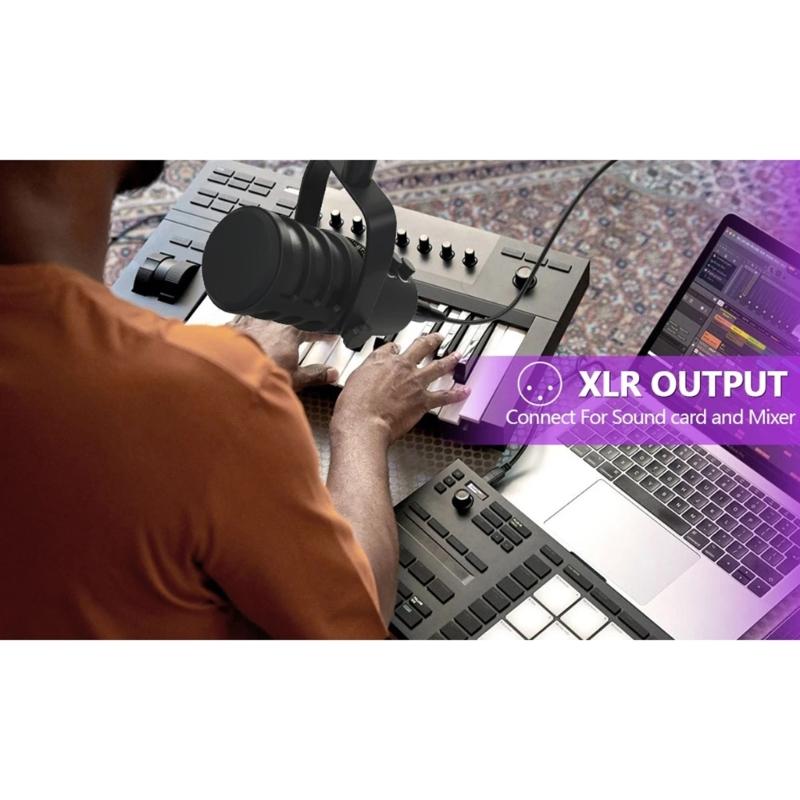 Professional Studio Quality USB Microphone with Double Connectivities for Clear Sound Recording Offering Versatility