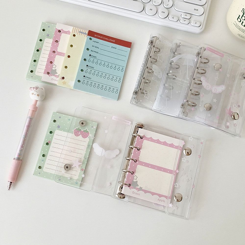 INS Transparent Loose-leaf Cover Angel Wings Patterns 3-inch Storage Photo Album Postcards Collect Book