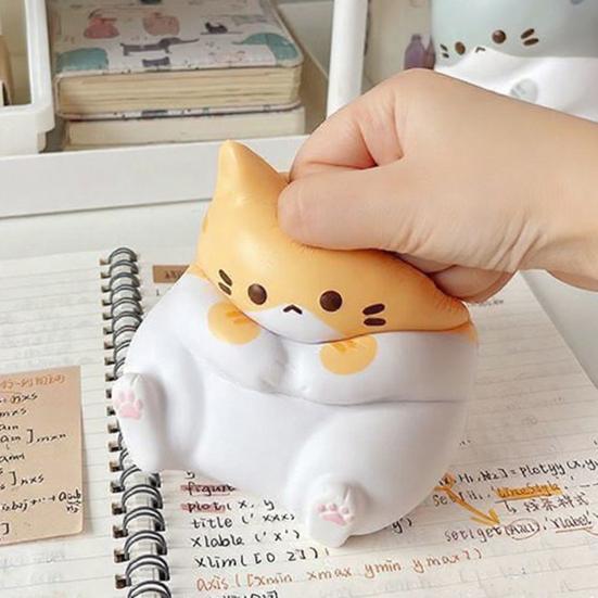 Stress Relief Cartoon Cat Toy Soft Stretchy Fat Kitten Squeeze Toy Relaxation Anxiety Reduction Animal Sensory Toy Party Favors
