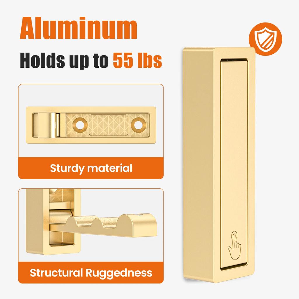Heavy-Duty Folding Coat Hooks Zinc Alloy Retractable Hook Wall Mounted Bathroom Kitchen Clothes Hook 90° Folding Clothes Hanger