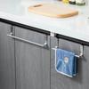 Towel Rod Steel Metal Wire Over Cabinet Towel Rack Storage Organizer Bathroom Door Hanging Towel Rack Punch-free Rag Hanger