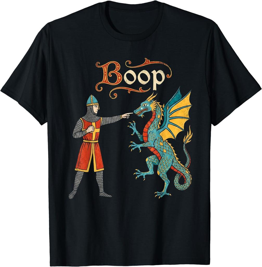 Boop Středověký Rytíř Drak Vtipné Ren Faire Pánské Dámské Tričko