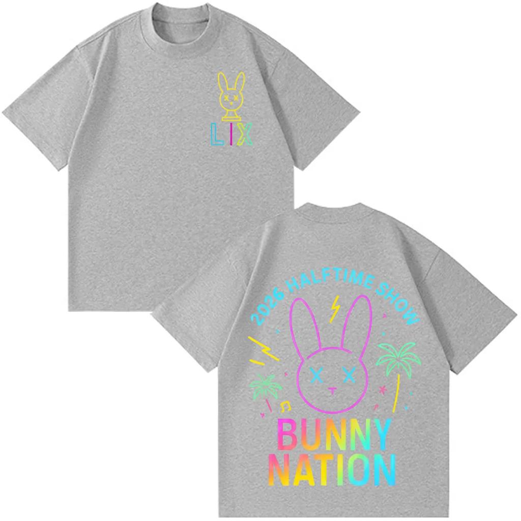 Rapper Bad Bunny Tour 2026 Graphic T Shirt Unisex Women Fashion Casual Tshirts Shortsleeved Loose Casual Cotton Hiphop Tshirts