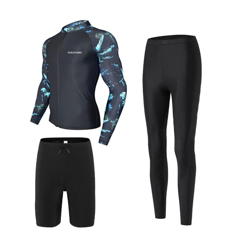 Mens Quick-Dry UV Protection Rash Guard Surfing Diving Snorkeling Swimming Fitness Outdoor Water Sports