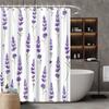 1pc Lavender Floral Print Shower Curtain, Polyester Fabric, Elegant Purple Design, Functional Decor for Stylish Bathrooms