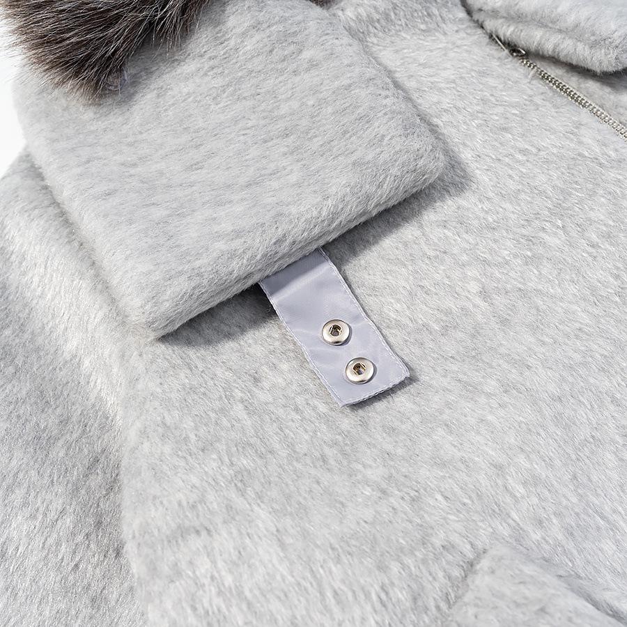 2026 Spring European & American Style Versatile Wool Jacket with Large Fur Collar