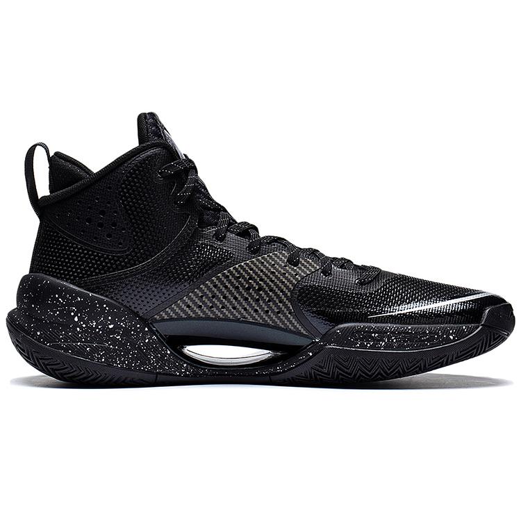 New LINING Basketball Shoes Men Mid Top Black ABAS027-11