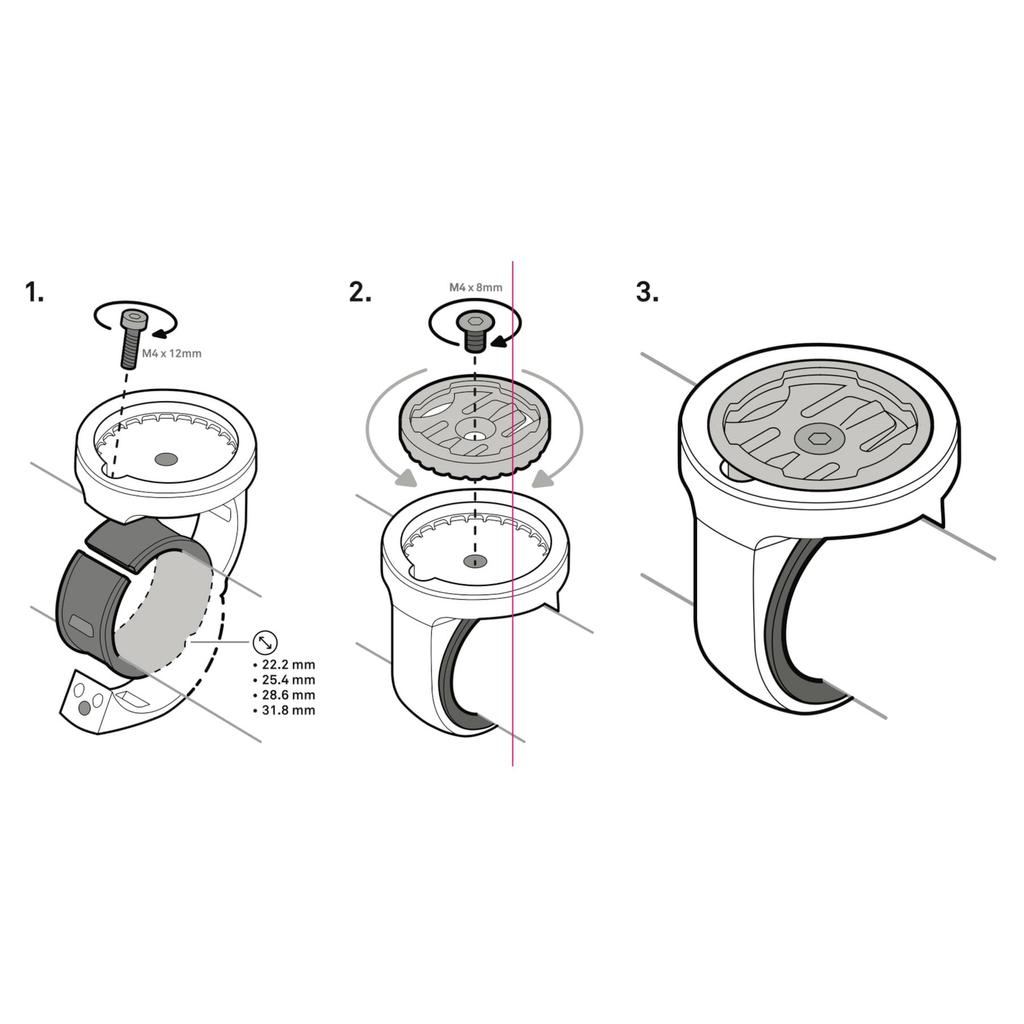BEELINE Moto II Lenkerhalterung 22-32mm MNT30-BAR Motorradzubehör, Langlebige Fahrrad-Handyhalterung, Universelle Passform