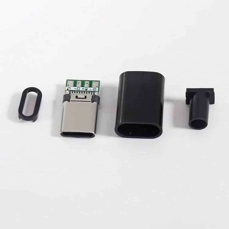 1 Set Electric Terminals Welding Diy Accessories Type C Usb 3.1 3A Fast Charging Usb Connectors Type C Connector Male Plug