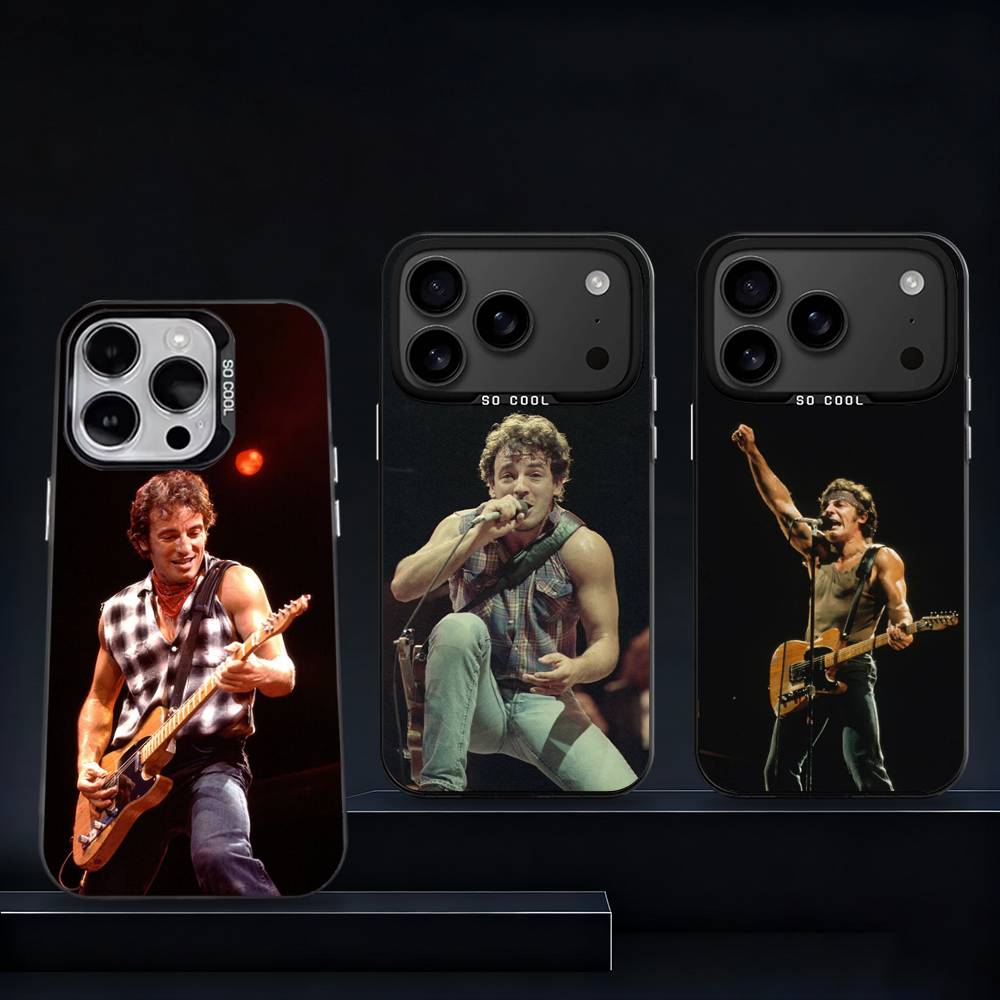 B-Bruce Springsteen Singer Phone Case For iPhone 11,12,13,14,15,16,17,Pro,Max,Plus,E,Air,Mini IMD Matte Black