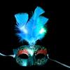 Light Blinking LED Glow Feather Butterfly Mask Women Girls Venetian Mard Gras Masquerade Masks Party Wedding Festival Costume