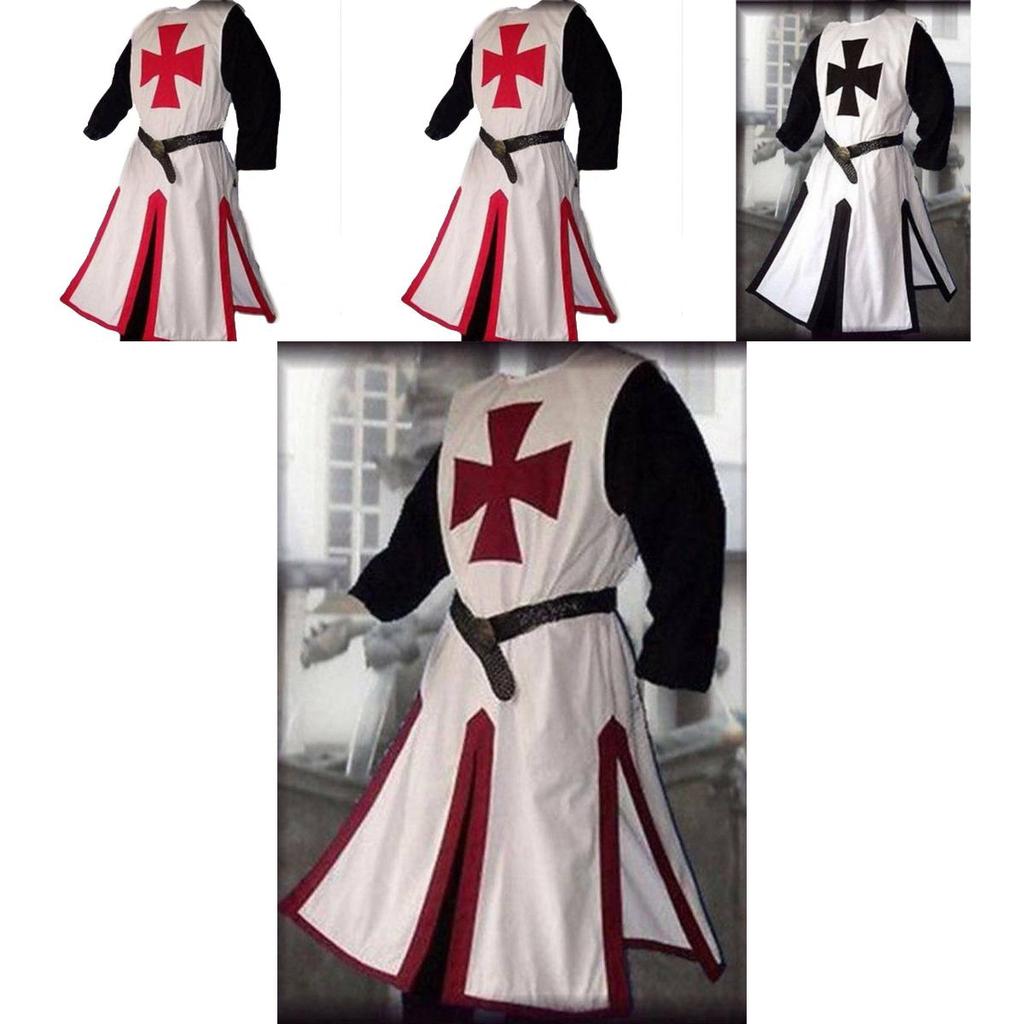 Stylish Medieval Templar Knight Crusader Surcoat Outfit Cosplay Costume