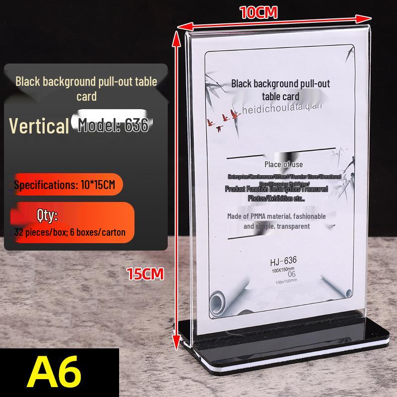 Черный акриловый вертикальный настольный держатель для знаков