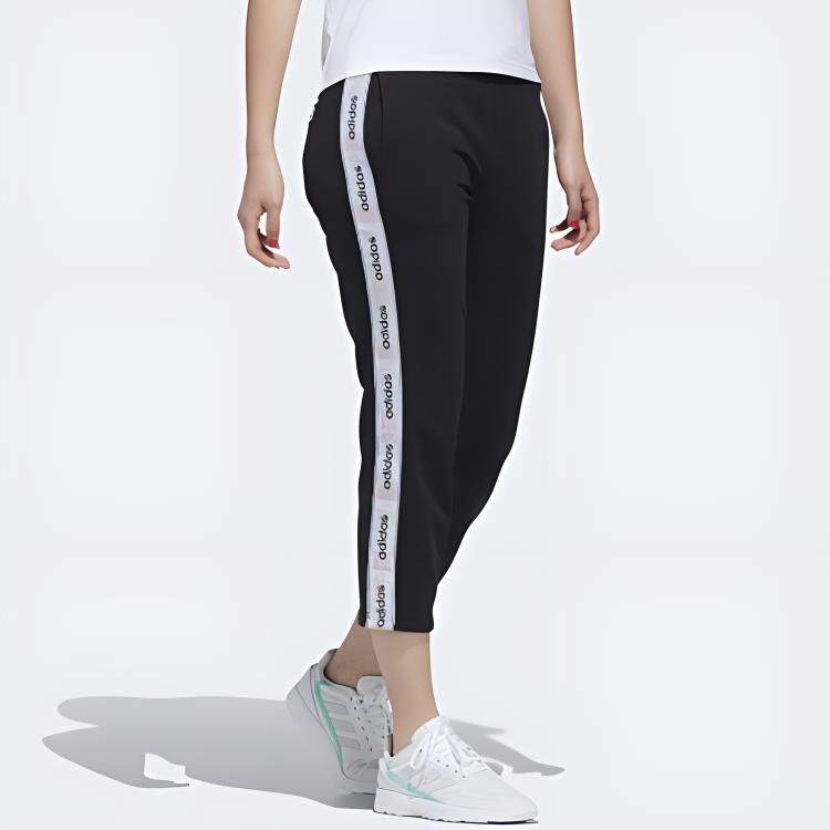 Adidas Neo Breathable Casual Three-Quarter Knitted Sports Pants Women Pants Black GJ5355