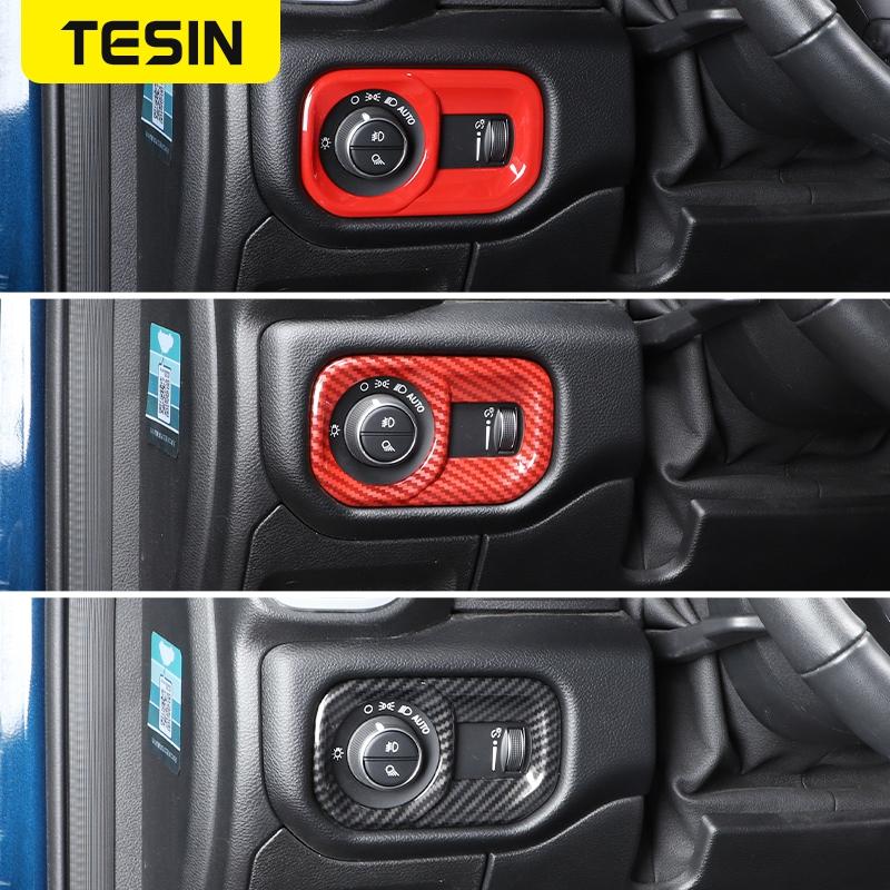 TESIN Interior Accessories For Dodge RAM 1500 Car Headlight Lamp Switch Decoration Cover Stickers For Dodge RAM 1500