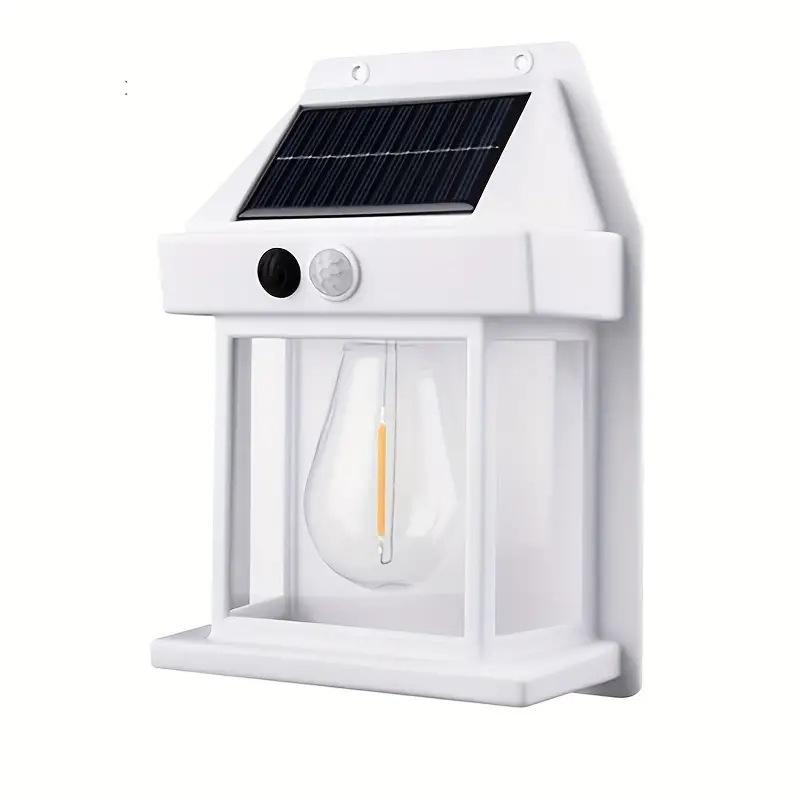 Outdoor Solar Tungsten Wall Light House Shape Motion Sensor Wall Lamp IP65 Waterproof Solar Powered Garden Lamp 3 Lighting Modes