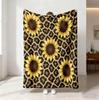 Blanket Throw Luxury Leopard Spotted Cheetah Print Sunflower Cozy Sofa Bed Blankets Cottagecore Room Decor Aesthetic Blanket