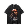 Vintage Amerikanischer Basketballstar Print Gewaschen Used Oversized Baumwolle Langarm T-Shirt Unisex Streetwear
