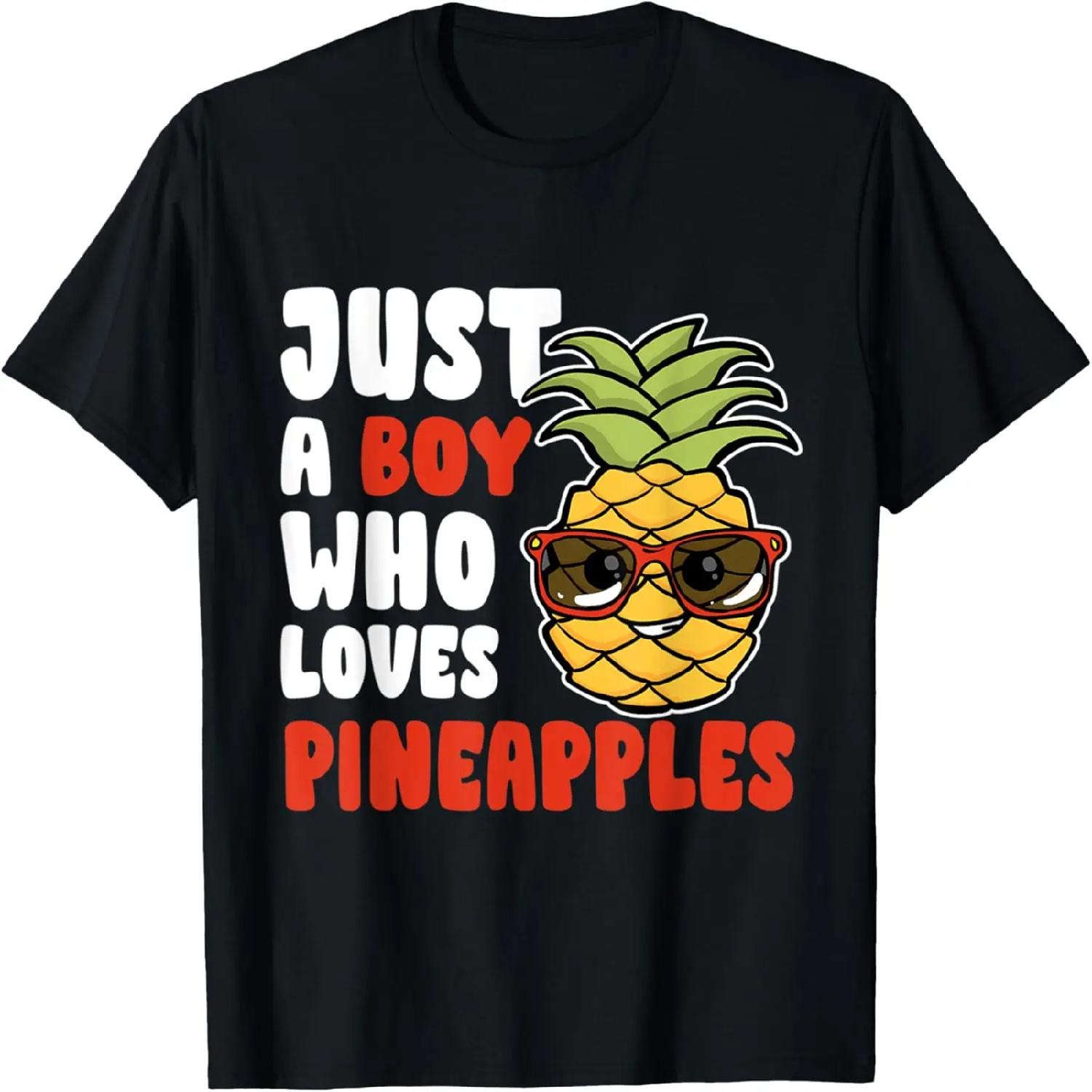 Just A Boy Who Loves Pineapple Fruit Lover Matching Gift T-Shirt S