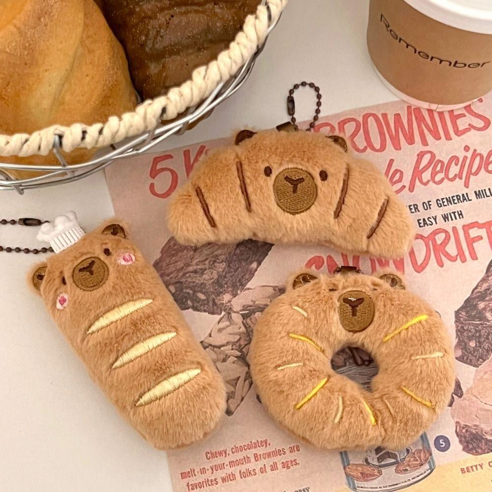 Decoration Food Plush Keychain Croissant Bag Pendant Plush Bread Key Chain  Hanging Accessory