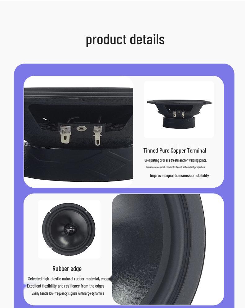 6.5-Inch Two-Way Car Audio Speaker Set with Full-Range Tweeters