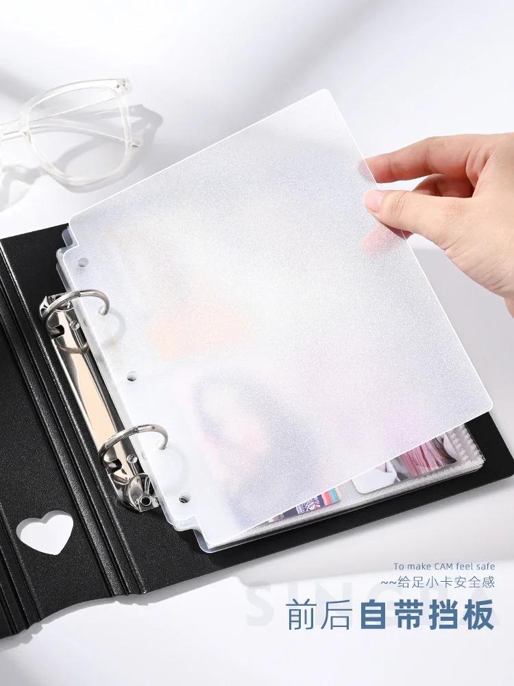 SINGBA Heavy Duty A5 / A4 Card Binder w/ 45mm Large D-Rings Photo Card Album w/ Heart Side & Elastic Band for K-pop Collection