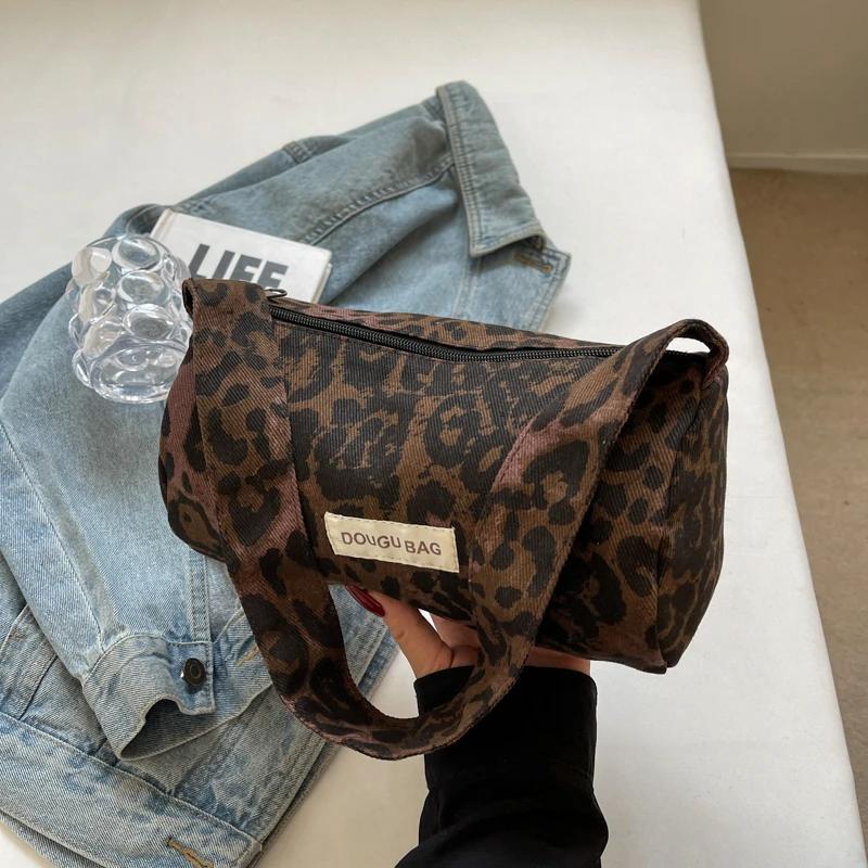 Leopard Pattern High Quality Women's Shoulder Bags Zipper Trendy Handbags Versatile  Casual