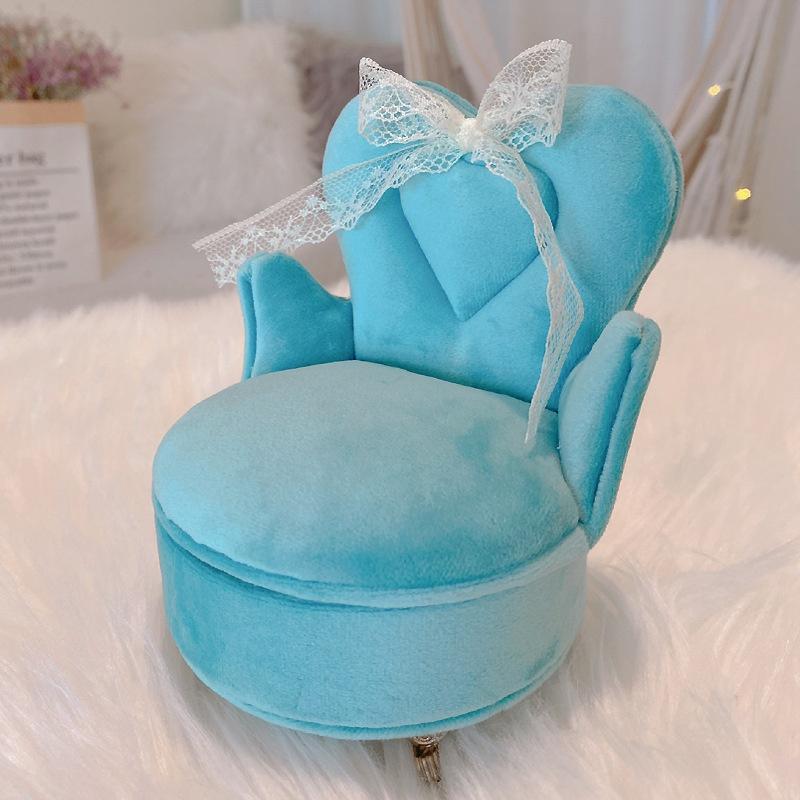 

Изысканная Миниатюрная Мебель для Демонстрации Ювелирных Изделий в Европейском Стиле, Жемчужный Фланелевый Ювелирный Бокс, Туалетный Столик, Коробка для Хранения Серег, Новинка A-(Single chair)