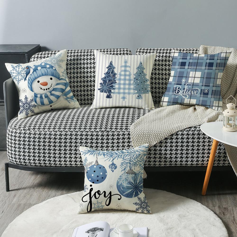 Cartoon New Winter Series Pillowcase Nordic Simple Snowman Sofa Living Room Bedroom Pillowcase