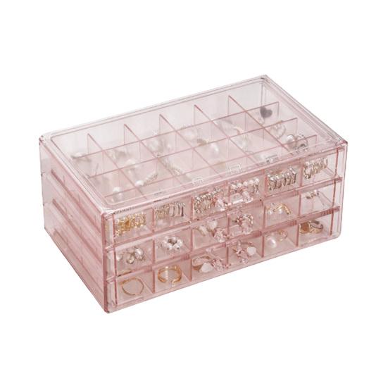 

Прозрачная коробка для хранения ювелирных изделий, большая емкость, 72 сетки, пылезащитный штабелируемый контейнер для сережек и колец, органайзер для ювелирных изделий