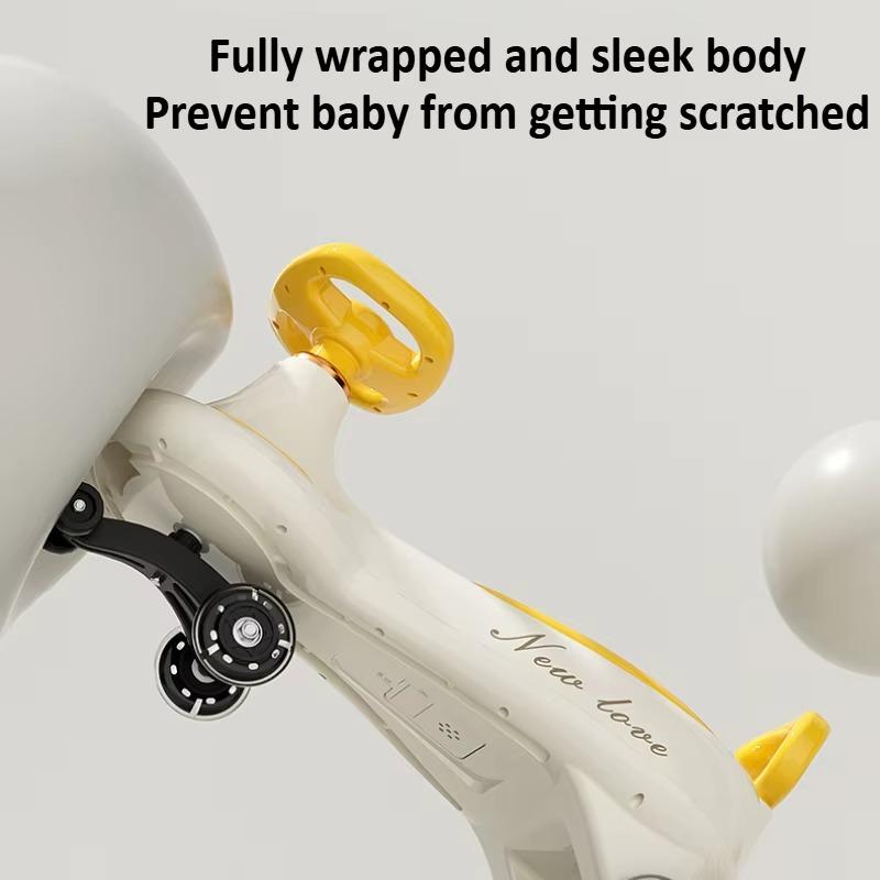 Cute Kids Swing Wiggle Car Anti-Tip Universal Wheel Sliding Car with Music Lighting Children Outdoor Interactive Ride on Toy