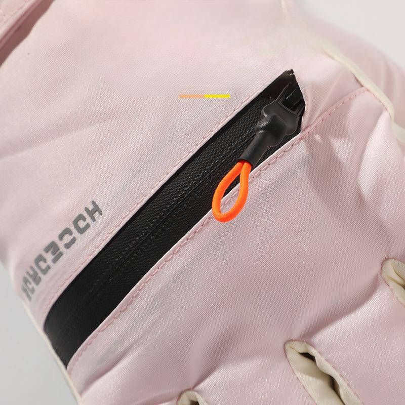 Ski Gloves Outdoor Cycling Touch Screen Water Proof Couple Style Plus Velvet Cold Proof Wind Proof Zipper Thickened Gloves