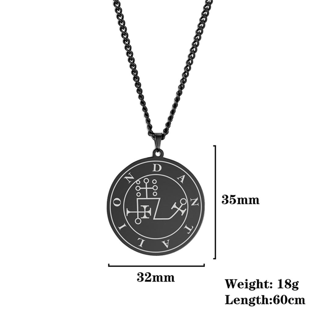 King Belial Sigil Demon Seal Necklace Stainless Steel Key of Solomon Pendant Necklaces Amulet Jewelry Gifts Wholesale