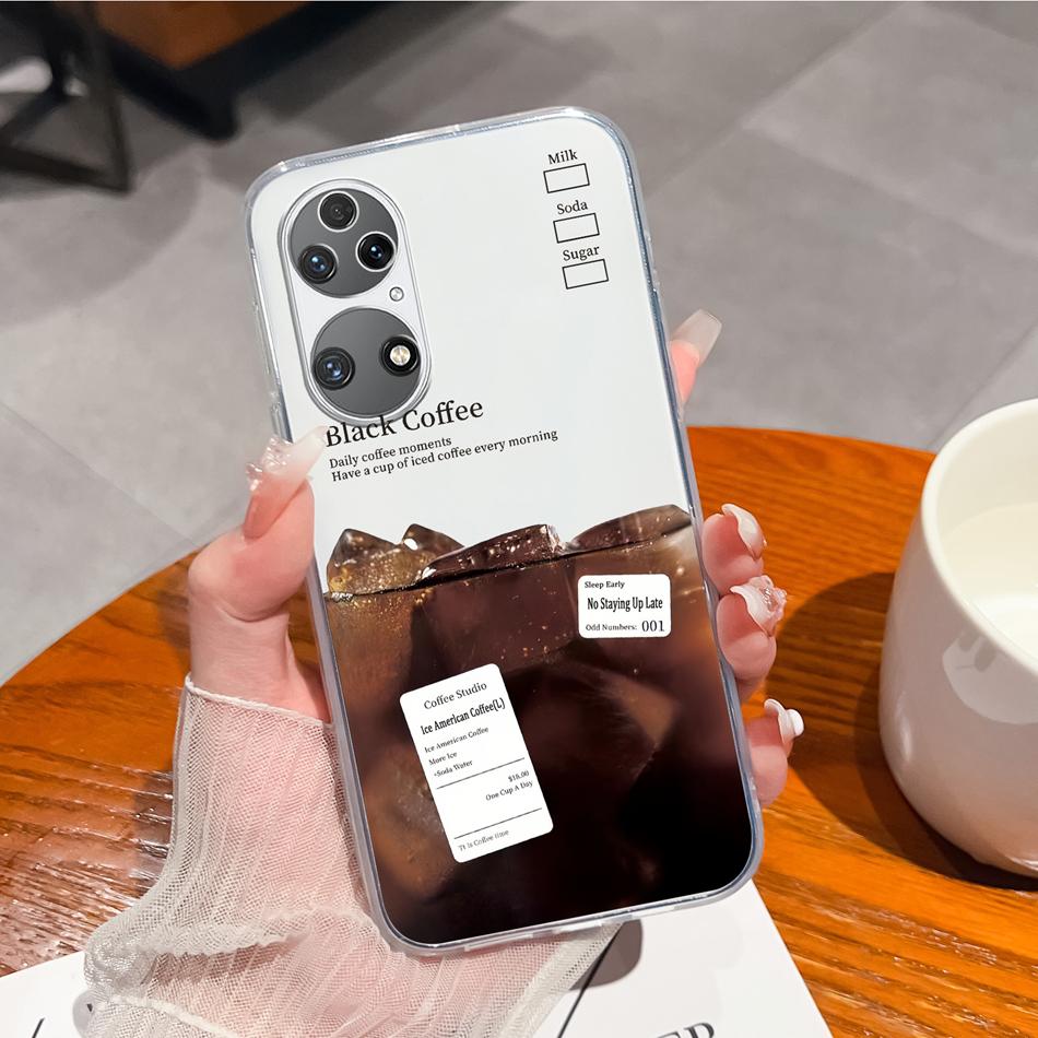 For Huawei P50 Pro P50E Phone Case Dreamy Colorful Pattern Phone Shell For Huawei P 50 Soft TPU Clear Silicone Lightweight Cover