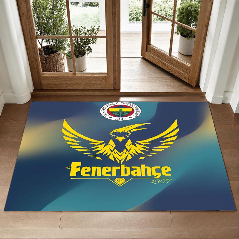 Fenerbahçe FC Design Crystal Velvet Rug Soft Decorative Mat for Bedroom Entrance