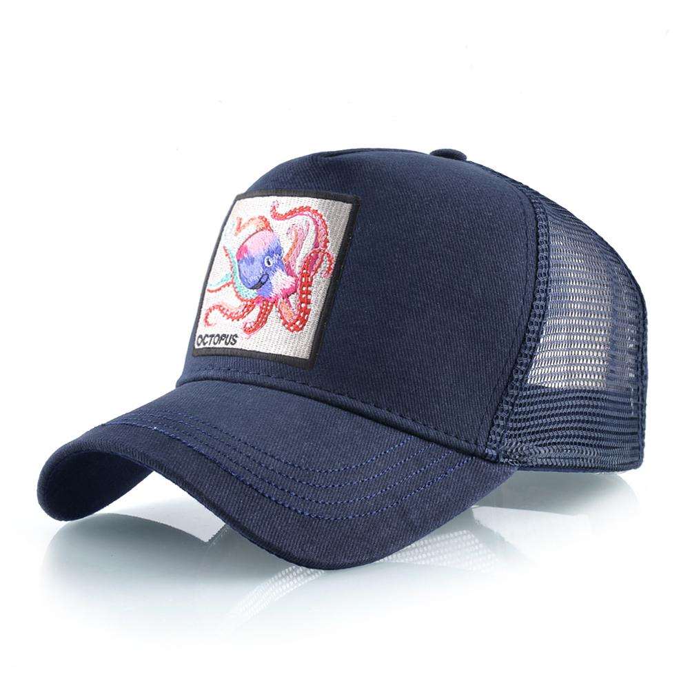 Erkekler ve Kadınlar İçin Ahtapot Yamalı Unisex Beyzbol Şapkası Dört Mevsim Snapback Kamyoncu Şapkaları Açık Hava Nefes Alabilir Rahat Spor Şapkası