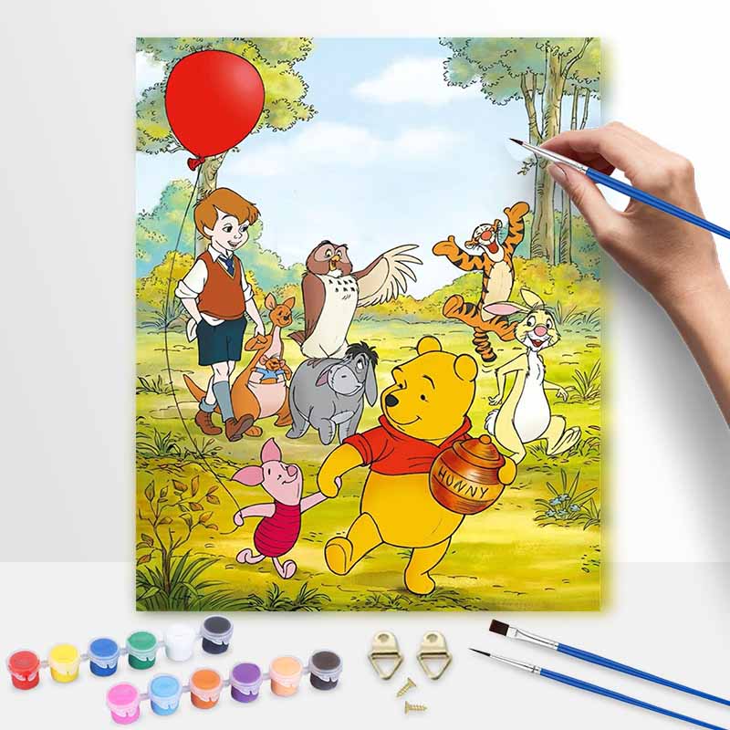 Disney Winnie The Pooh Oil Paint Digital Painting Art Kit Handmade DIY Painting Kit Home Decor