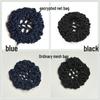 Handmade Black Crochet Hair Net with Coarse and Fine Mesh for Full Head or Bun Wrap