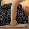 1 Piece Of Black Background White Wave Pattern Matte Bedsheet, Bedroom Printed Bedspread, Bedding (Excluding Pillowcases)
