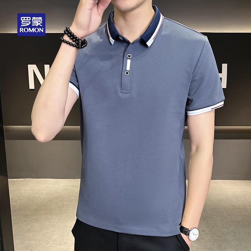 ROMON Men s Pure Cotton Business Polo Shirt 3XL