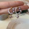 Sense of Design Natural Baroque Pearl Purple Silver Stud Earrings French-style versatile and unique asymmetrical design