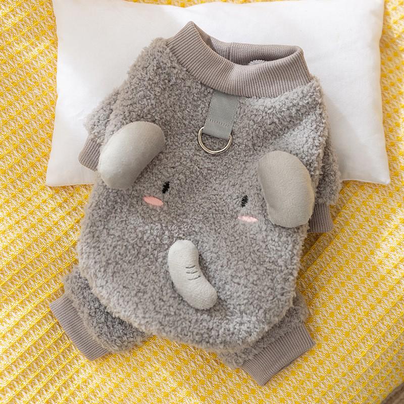 Haină Polar Drăguță cu Ursuleț Coreean pentru Câini și Pisici - Cu Patru Picioare, Caldă și Groasă pentru Toamnă/Iarnă