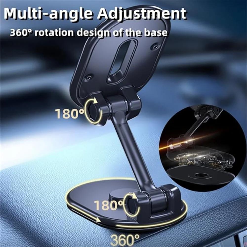 Magnetic Car Phone Holder - Alloy Folding Strong Magnet 360° Rotation Universal Dashboard Mount for Smartphones & Tablets