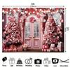 Pink Christmas Trees Balloons Snowflake Decoration Background Winter Photography Backdrop Decorations For Photo Studio Photo Booth Christams Party