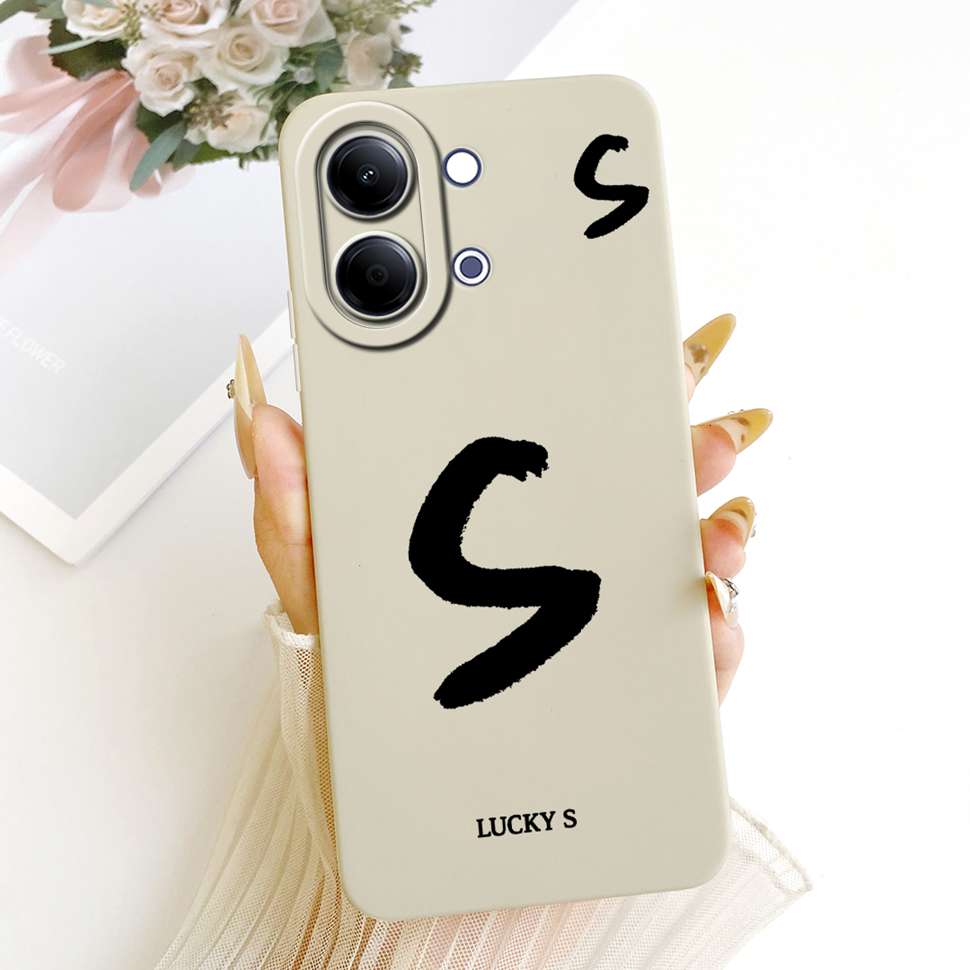 For vivo Y05 4G Case Fashion Simple Letters A-Z Silicone Back Cover For Vivo Y11D VIVO Y05 4G Bumper Phone Cases Shockproof