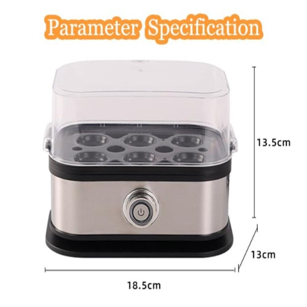 200W Power Eggs Boiler Space Saving 6 Eggs Capacity Smart Egg Cooker Stainless Steel Auto Shut-Off Rapid Egg Cooker