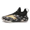 Anta Youth  Childrens Non-Slip Shock Absorbing Wear-Resistant Breathable Low-Top Basketball Shoes Kids Basketball Shoes Black Gold 312241130-1